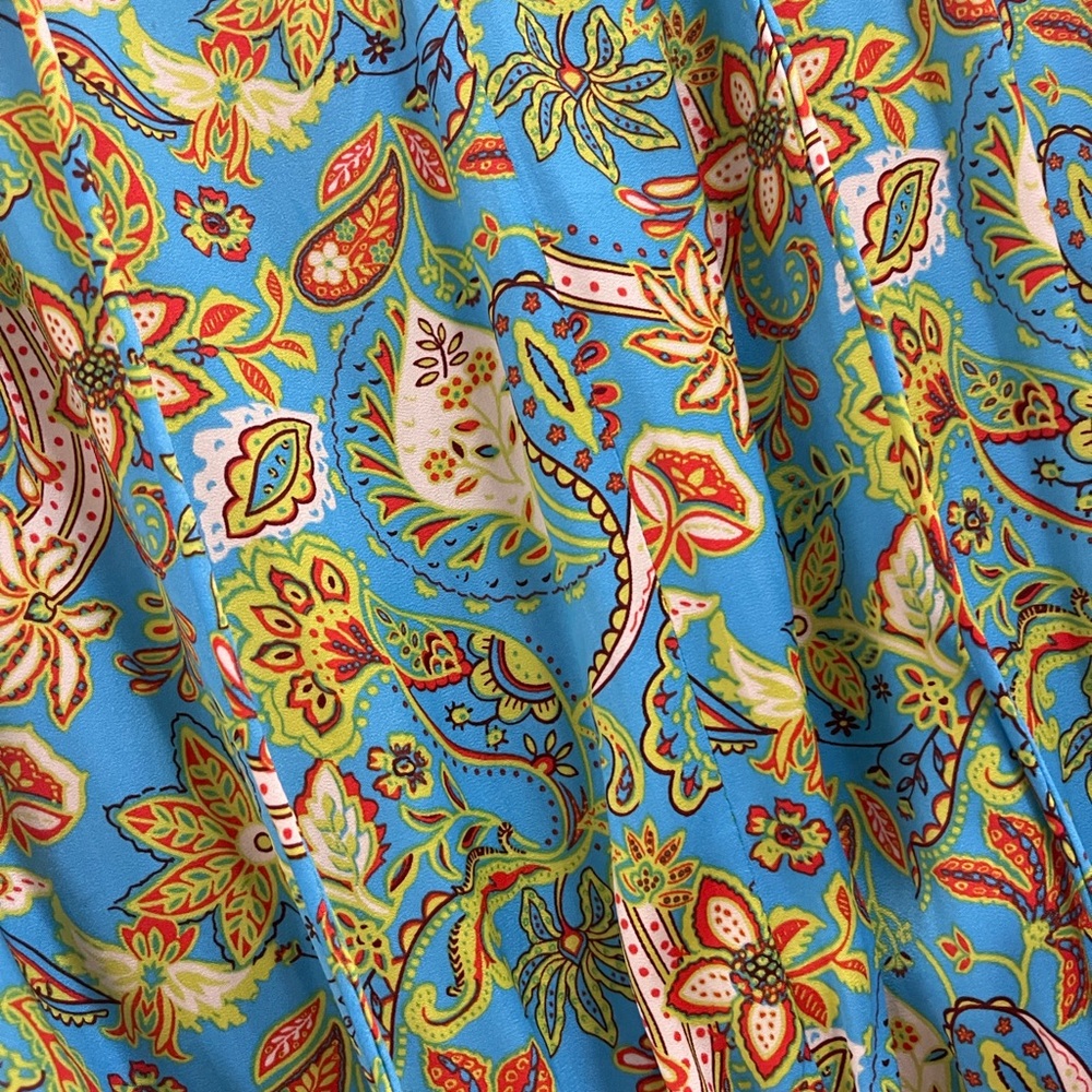 Current Air Los Angeles Blue Paisley Smocked Mini Dress. Size M - Picture 2 of 9